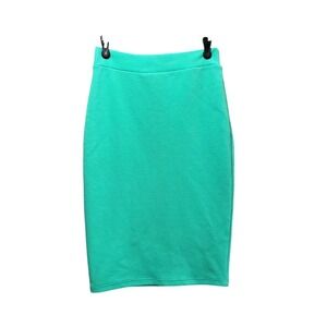 Vintage Top 10 Mint Green Textured Pencil Skirt Professional Office Wear 90s
